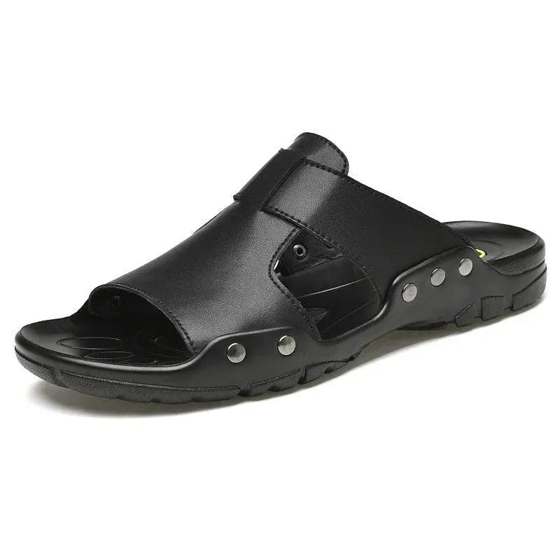 Comfortable Summer Slip On Leather Sandals for Women - Breathable & Lightweight Casual Shoes for Beach, Vacation, and Everyday Wear