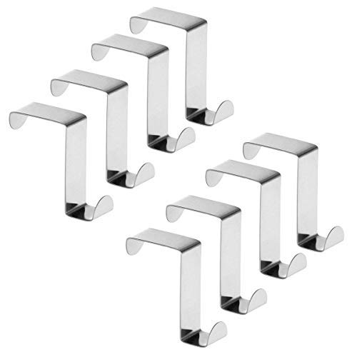 10 Pcs Silver Z-Type Door Hooks - Space Saving Hangers for Doors & Cabinets