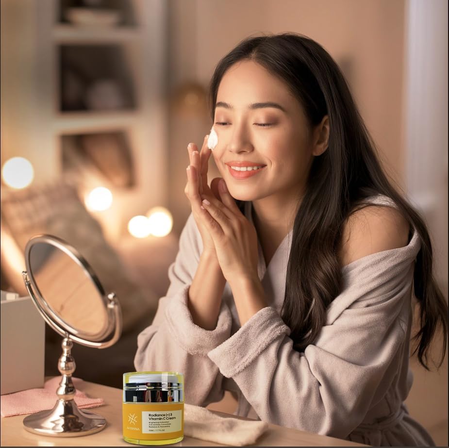 AVYANNA 10% Vitamin C Face Cream for Brightening & Anti-Aging - Collagen Boosting Serum with Ascorbic Acid to Fight Free Radicals & Reveal Youthful Skin - Perfect for Daily Skincare Routine & Dark Spot Treatment