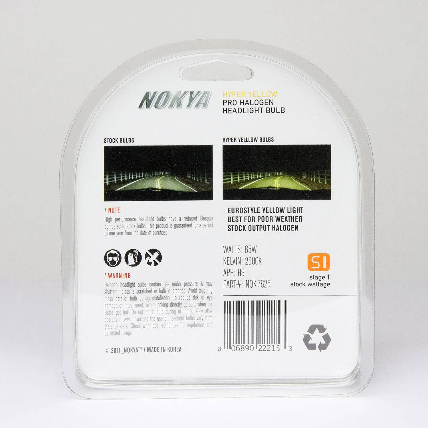 Nokya Hyper Yellow H9 Light Bulbs 2500K 65W - Premium Amber Fog Lights for Cars, Trucks & SUVs - Ideal for Night Driving, Foggy Conditions & Off-Road Adventures