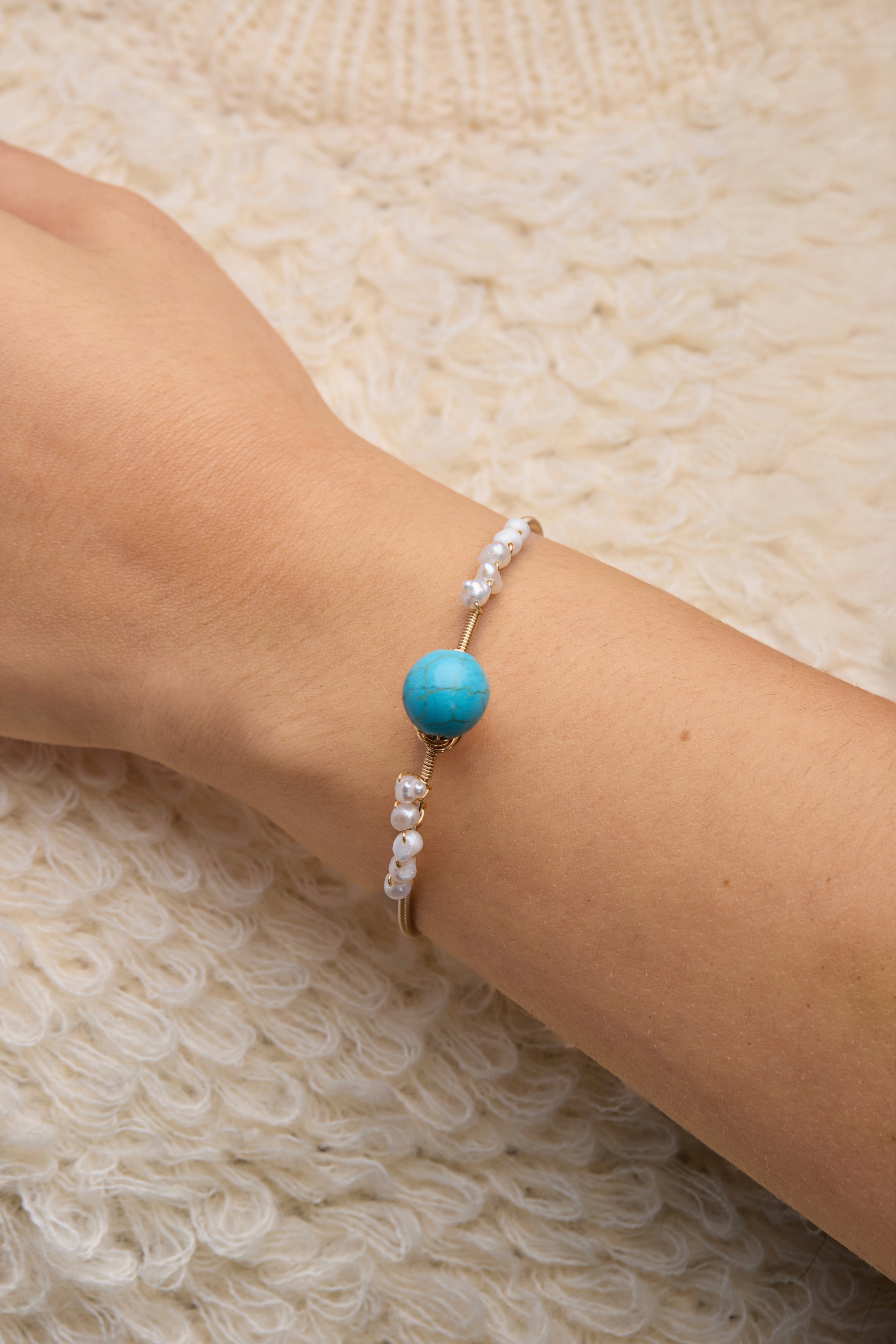 Elegant Turquoise Freshwater Pearl Cuff Bracelet for Women - Boho Chic Jewelry for Parties, Weddings & Everyday Wear