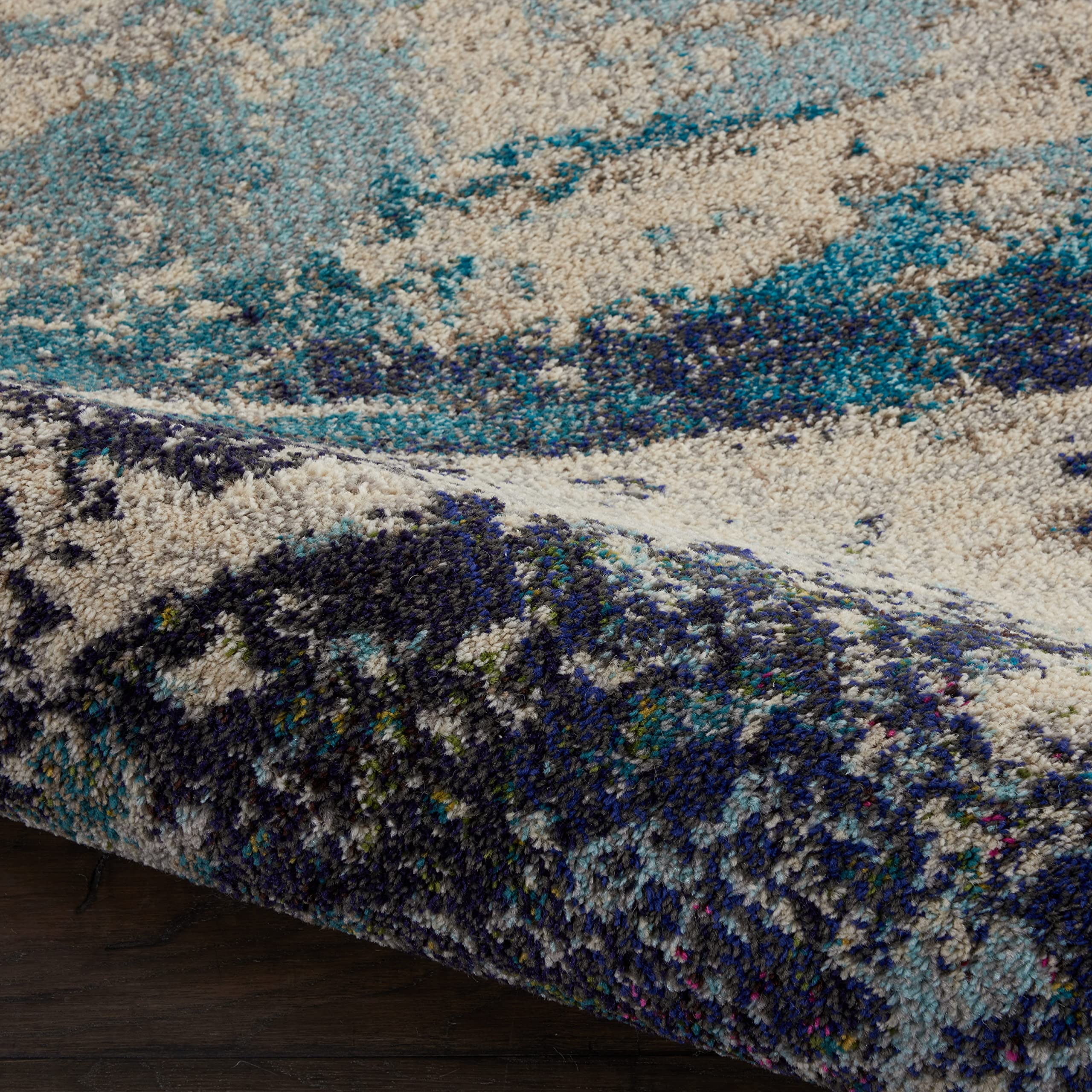 Nourison Celestial Modern Abstract Ivory/Teal Blue 7'10