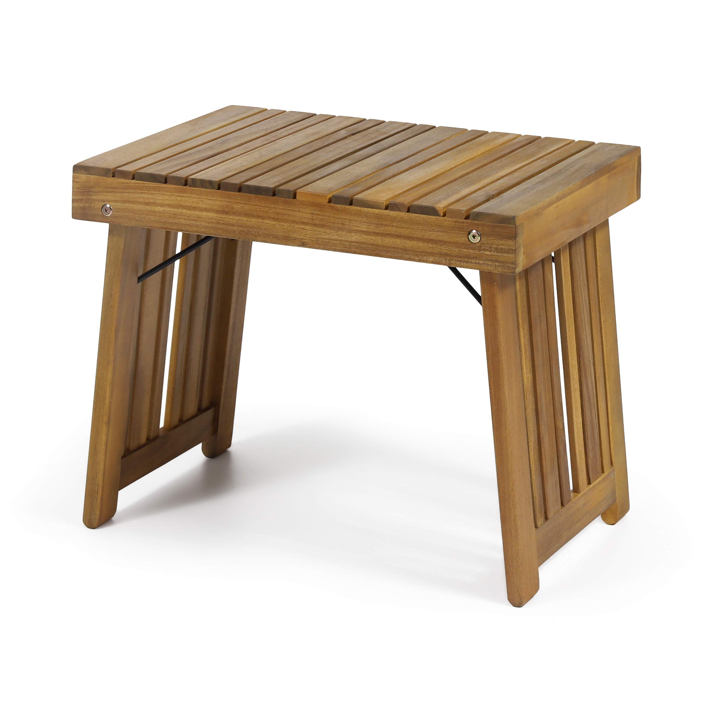 Christopher Knight Home Hilton Outdoor Acacia Wood Folding Side Table, Teak Finish - Portable Patio Furniture for Poolside, Garden & Balcony Use