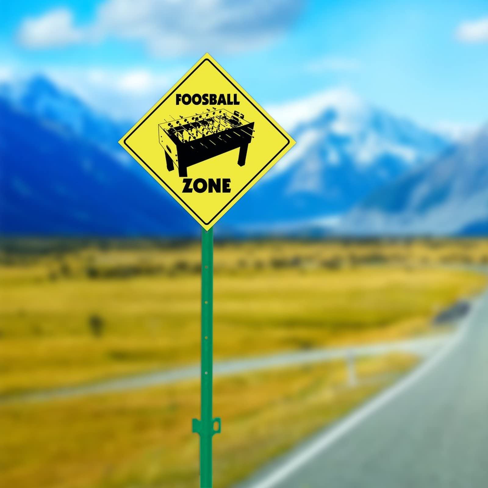 Foosball Zone Warning Sign - Game Room Decor, Table Soccer Gift, Indoor & Outdoor Wall Art - Perfect for Man Cave, Basement, Sports Bar & Home Decor