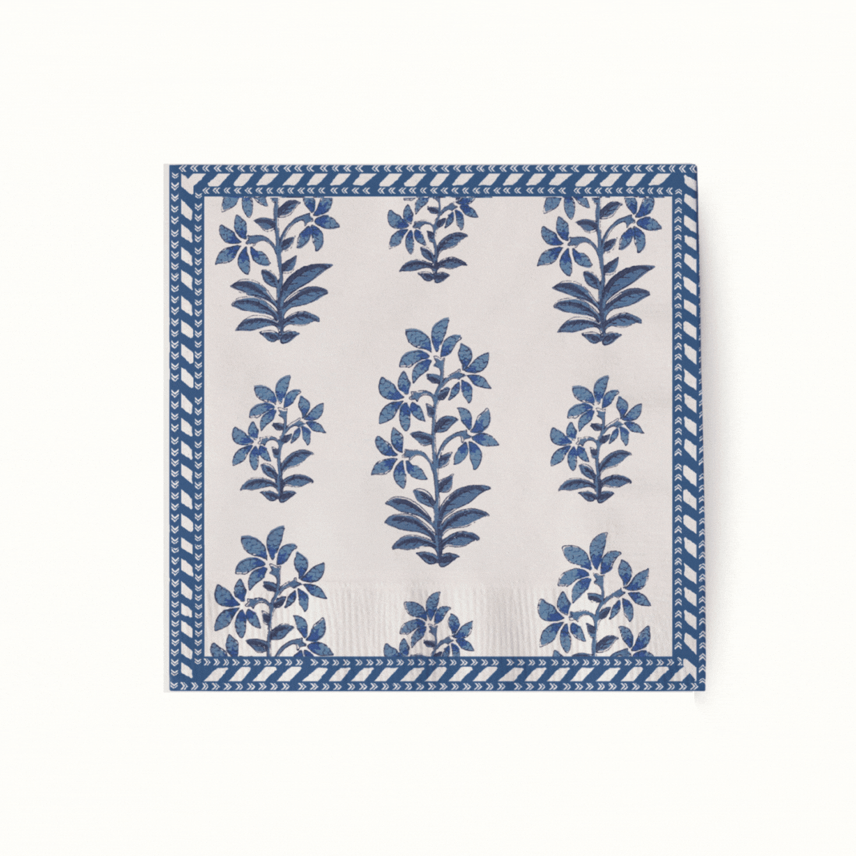 Peter Dunham x Hudson Grace Blue Fez & Shani Cocktail Napkins - Set of 50 Premium Cotton Cocktail Napkins for Parties, Weddings & Elegant Entertaining
