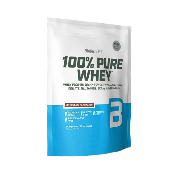 BioTechUSA 100% Pure Whey Protein Powder - Bourbon Vanilla Flavor, 35.2oz (1000g) for Muscle Recovery & Post-Workout Nutrition | Gym, Fitness & Bodybuilding Supplement