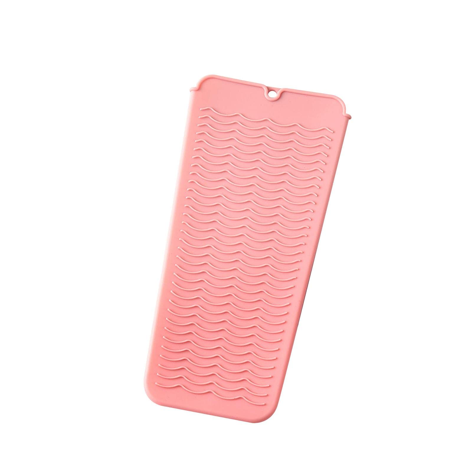 Heat Resistant Silicone Travel Mat Pouch for Curling Iron & Hair Straightener - Pink Insulating Sleeve Protector | Perfect for Travel, Salon & Home Use