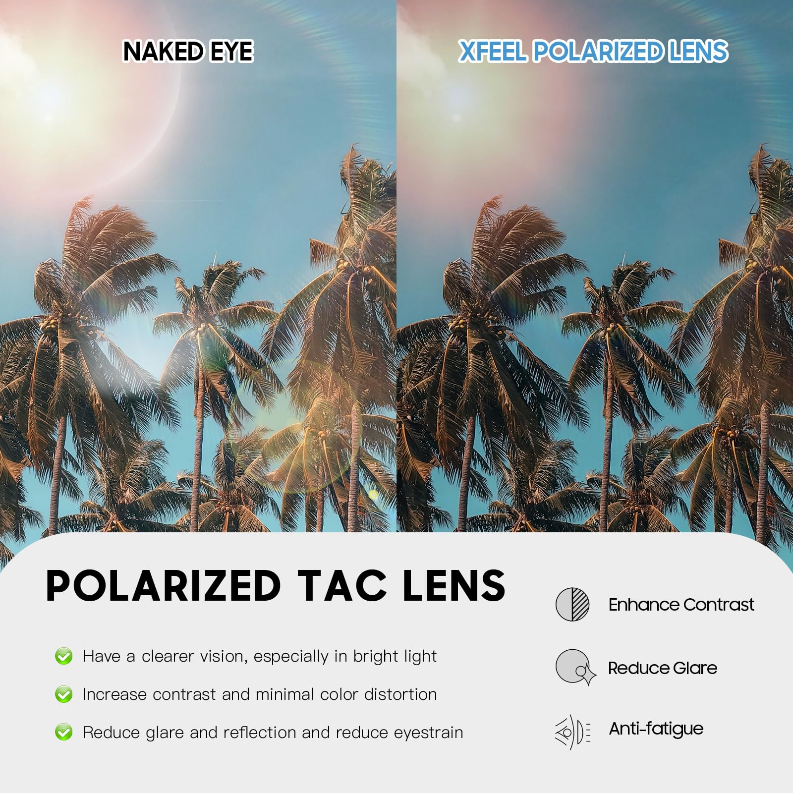 Xfeel Polarized Sunglasses for Women - Fit Over Prescription Glasses with UV400 Protection - Stylish & Comfortable for Driving, Outdoor Activities & Daily Wear