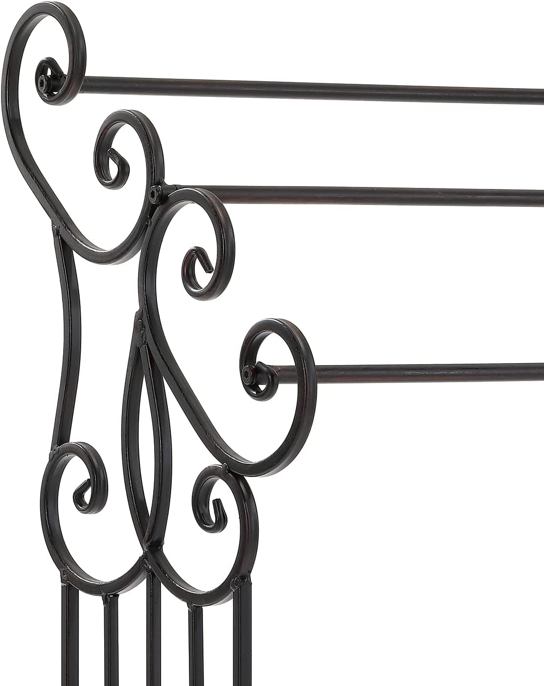 Free Standing Towel Rack 3-Tier with Storage Shelf - Space Saving Bathroom Organizer for Towels, Robes & Linens - Sturdy Metal Design for Bedroom, Laundry Room, Kitchen & Poolside Use - Matte Black Finish