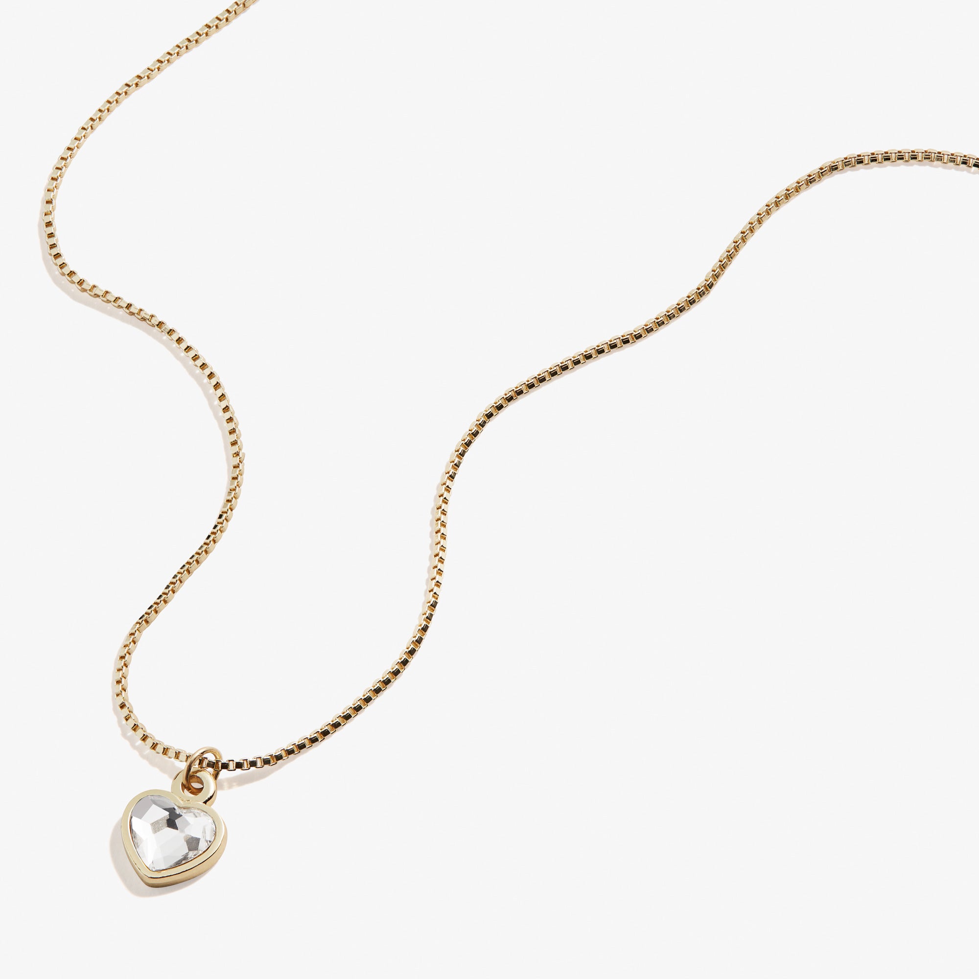 April Birthstone Clear Crystal Heart Necklace - Elegant Jewelry Gift for Women, Girls, Mothers Day, Anniversary & Valentine's Day