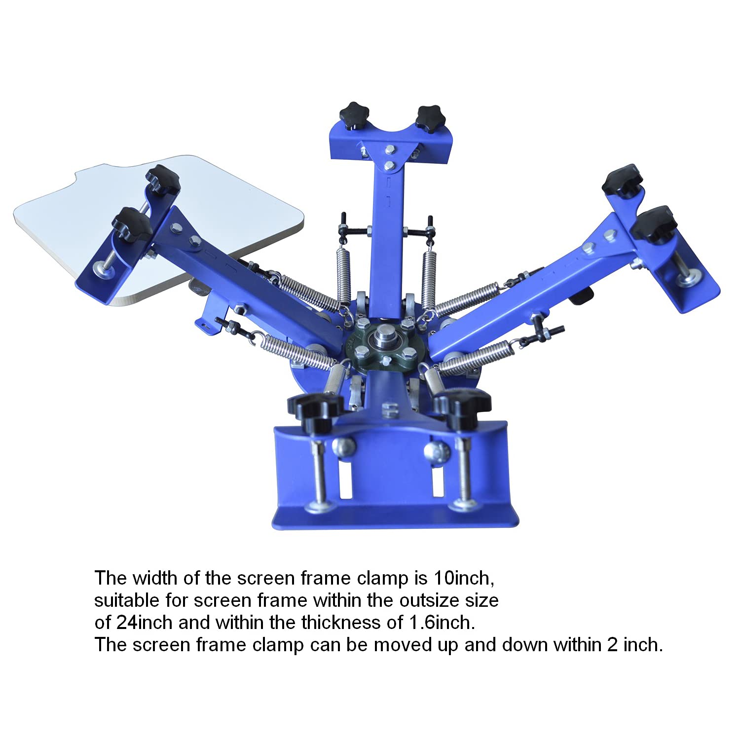 TECHTONGDA 4 Color 1 Station Silk Screen Printing Machine - Professional Screen Printer for DIY & Small Business - Adult Unisex Blue Non-Foldable - Perfect for T-Shirt Printing, Posters & Fabric Art