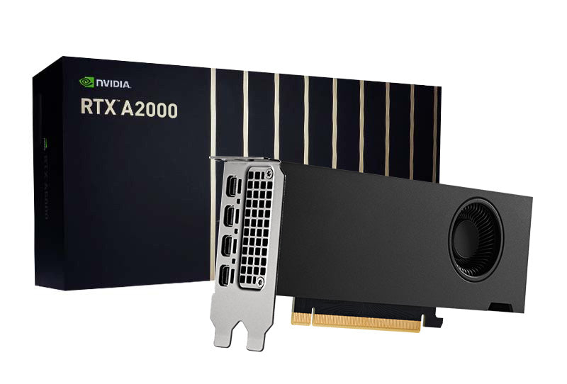 NVIDIA RTX A2000 12GB GDDR6 ECC Memory PCIe 4.0 x16 Graphics Card - Professional Workstation GPU for 3D Rendering, Video Editing & AI Development