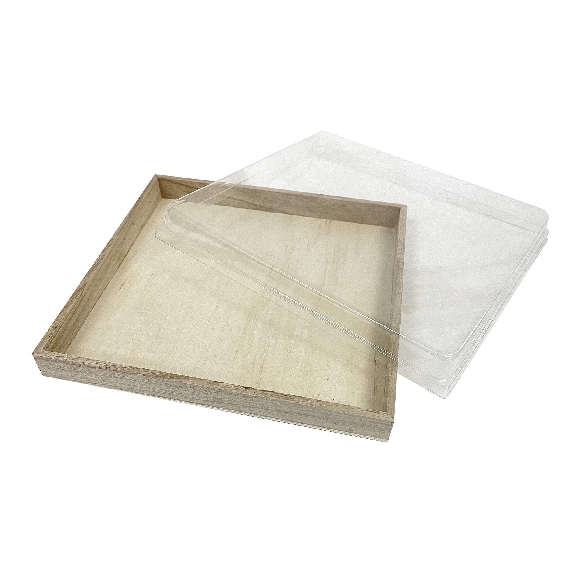 Tree Choice 9.4 x 9.4 Inch Square Clear Plastic Lids with View Window - 25 Count Case (Lids Only) - Perfect for Food Storage Containers, Meal Prep & Bakery Packaging