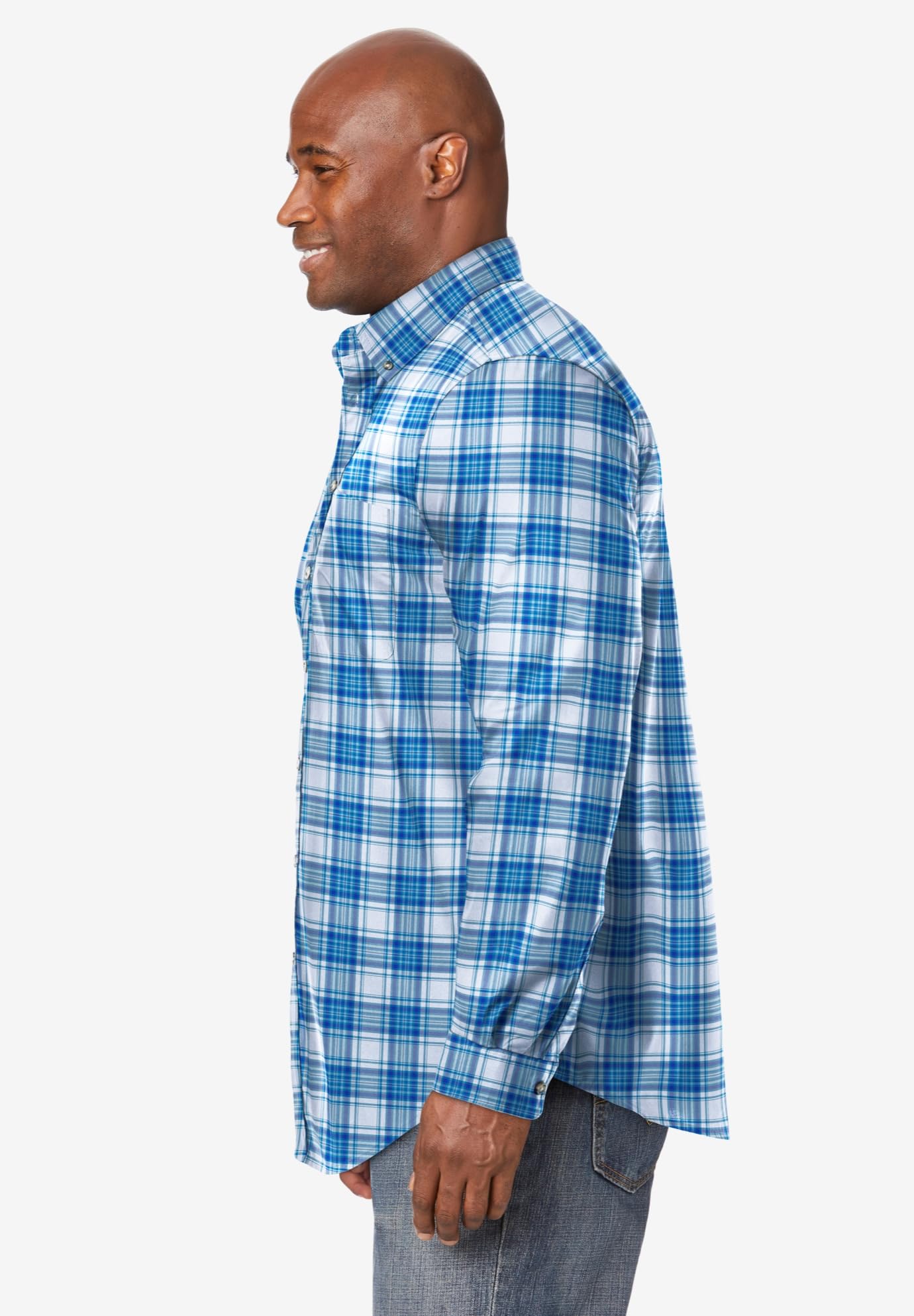 KingSize Men's Big & Tall Long Sleeve Wrinkle-Free Sport Shirt - Comfortable & Stylish Casual Wear for Work, Travel & Outdoor Activities