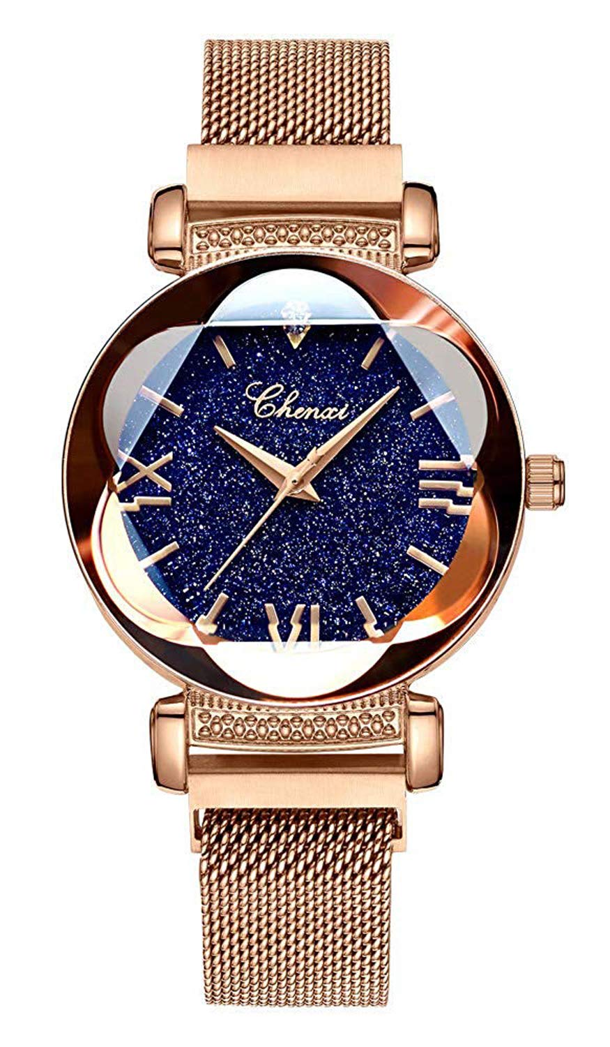 Stylish Magnetic Mesh Bracelet Watch for Women - Waterproof Quartz Watch - Perfect for Casual Wear, Office & Outdoor Activities