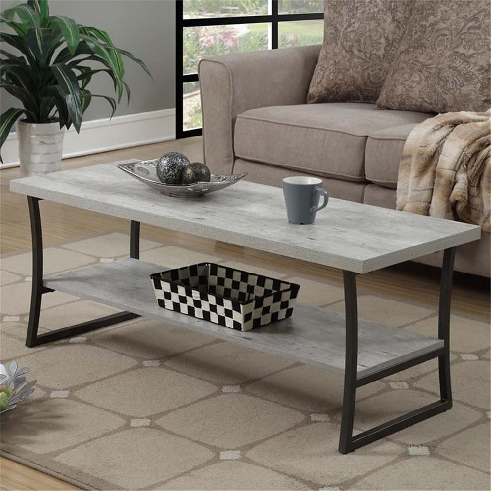 Pemberly Row Faux Birch Coffee Table - Modern Living Room Furniture for Small Spaces, Home Decor & Entertainment Center