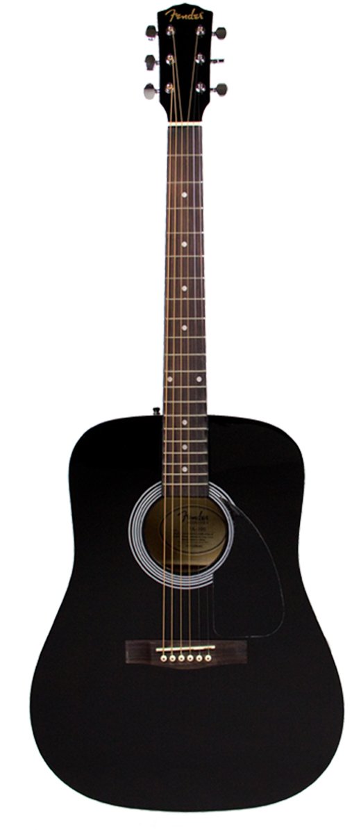 Fender Dreadnought Acoustic Guitar Bundle - Black with Gig Bag, Tuner, Strings, Strap & Picks | Includes Fender Play Online Lessons | Perfect for Beginners, Campfires & Live Performances