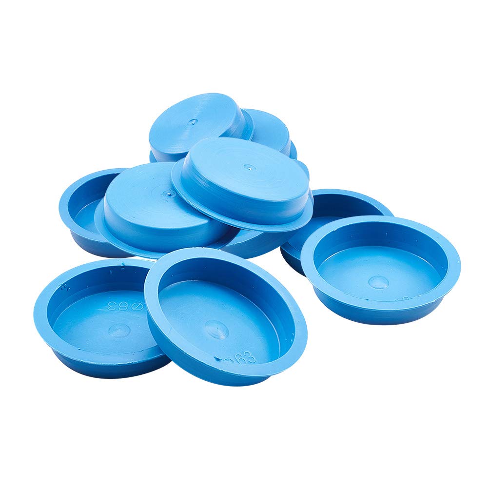 10pcs PE 63mm Round Head Hole Plugs - Waterproof Tapered Stoppers for Pipes, Tubes & Drains (Blue) - Ideal for Plumbing, DIY Projects & Outdoor Equipment Protection
