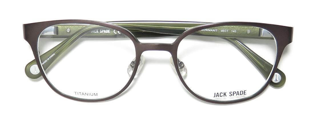 Jack Spade Bowman Women's Round Full-Rim Eyeglass Frame with Spring Hinges - Lightweight & Stylish for Work, Reading & Everyday Wear
