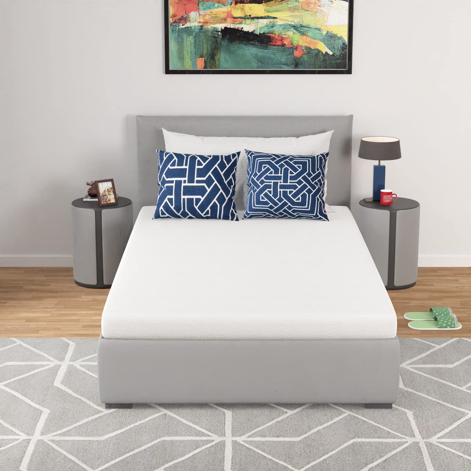 PayLessHere 5 Inch Twin Green Tea Memory Foam Mattress with Cooling Gel - Medium Firm, Fiberglass Free, CertiPUR-US Certified Bed-in-a-Box for Pressure Relief - Perfect for Guest Rooms, Dorms & Small Spaces (White)