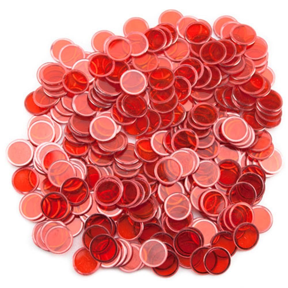 300-Piece Magnetic Bingo Chips Set - Red Color for Bingo Games, DIY Crafts, School Projects & Refrigerator Organization (Strong Hold, Durable & Reusable)