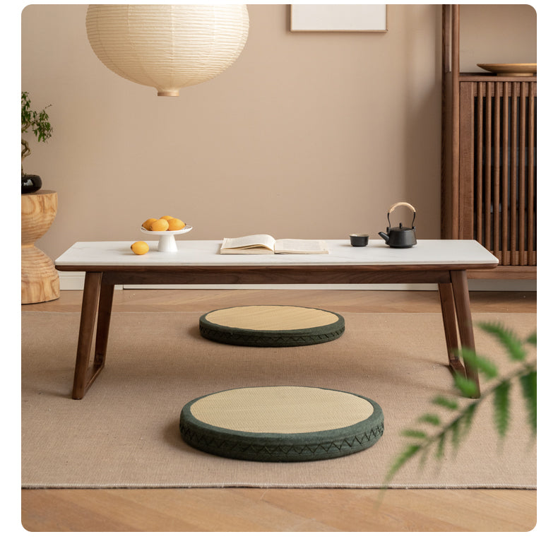 Premium Black Walnut and Ash Solid Wood Rocking Plate Modern Tea Table - Perfect for Living Room, Lounge, and Contemporary Home Decor