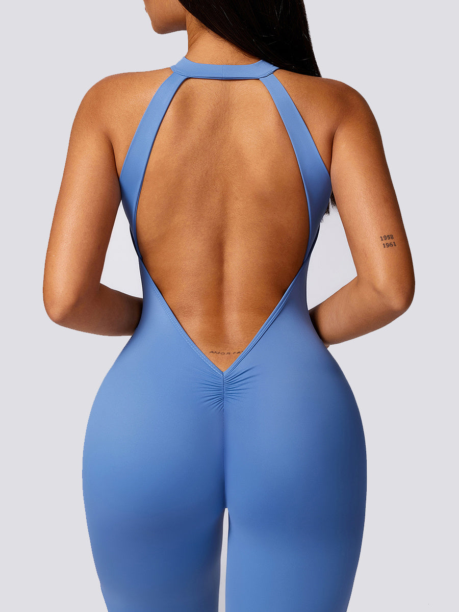 ZASUWA Women's Sexy Backless Scrunch Bum Jumpsuit - Bodycon Romper for Clubwear, Night Out & Beach Vacation