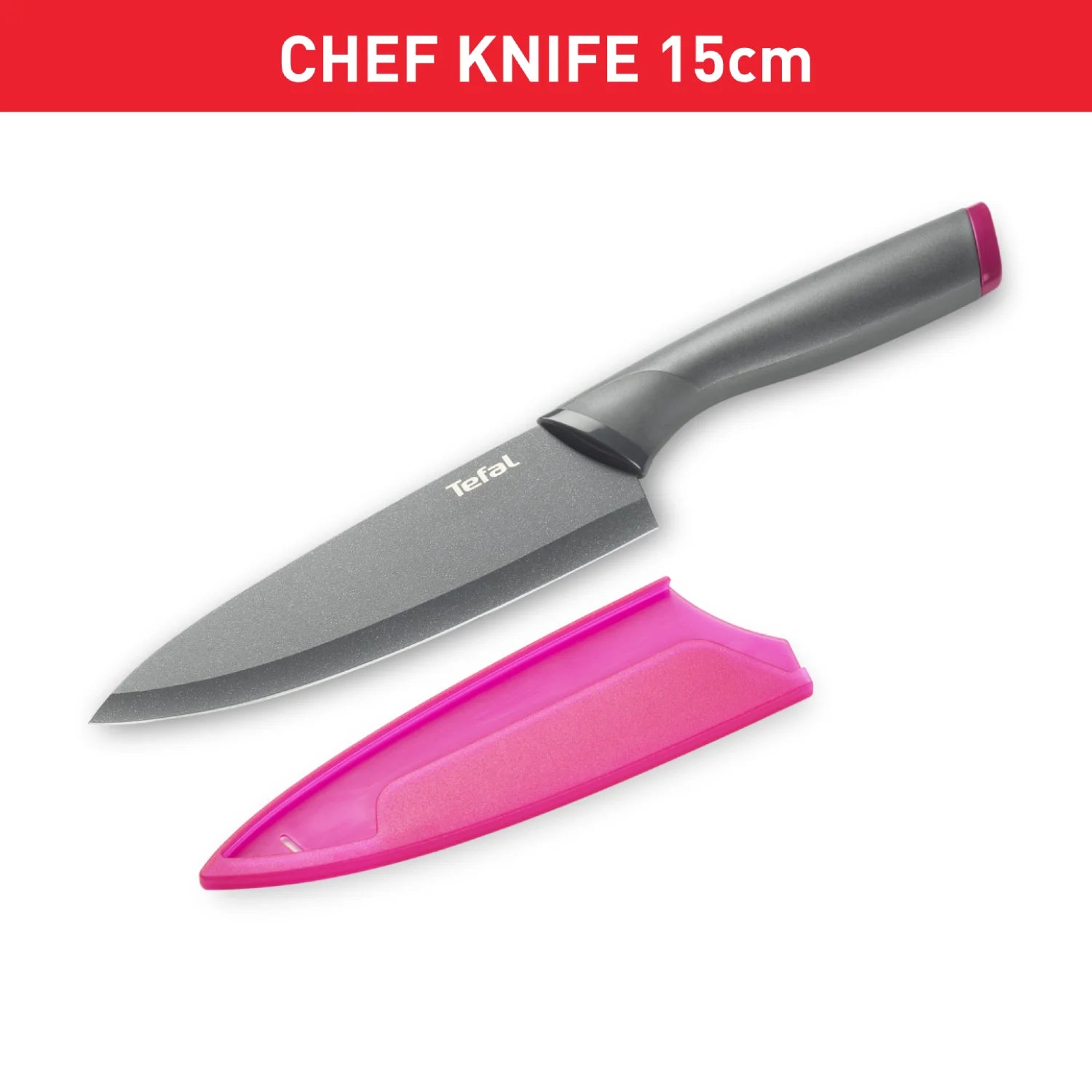 Tefal Fresh Kitchen Non-Stick Stainless Steel Knife Set - 2-Piece Chef & Utility Knives K122S224 for Slicing, Chopping & Food Prep