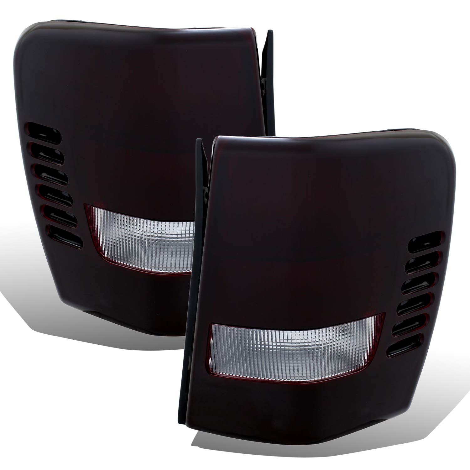 AmeriLite 1999-2004 Jeep Grand Cherokee Replacement Tail Lights - Dark Red Pair (Left & Right) for Enhanced Visibility & Style - Perfect for Night Driving and Off-Road Adventures
