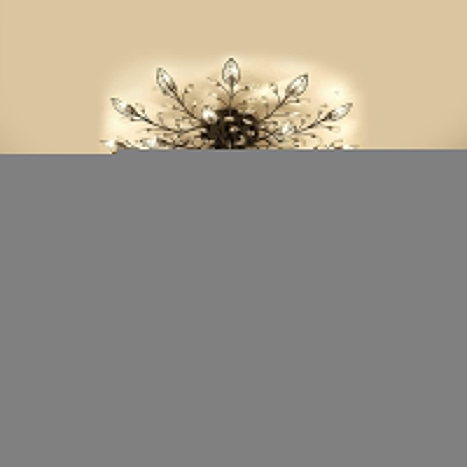 Modern Flush Mount Gold Black LED Crystal Ceiling Chandelier - K9 Crystal Light Fixture for Bedroom, Living Room & Dining Room - Energy Efficient Close-to-Ceiling Lighting Solution