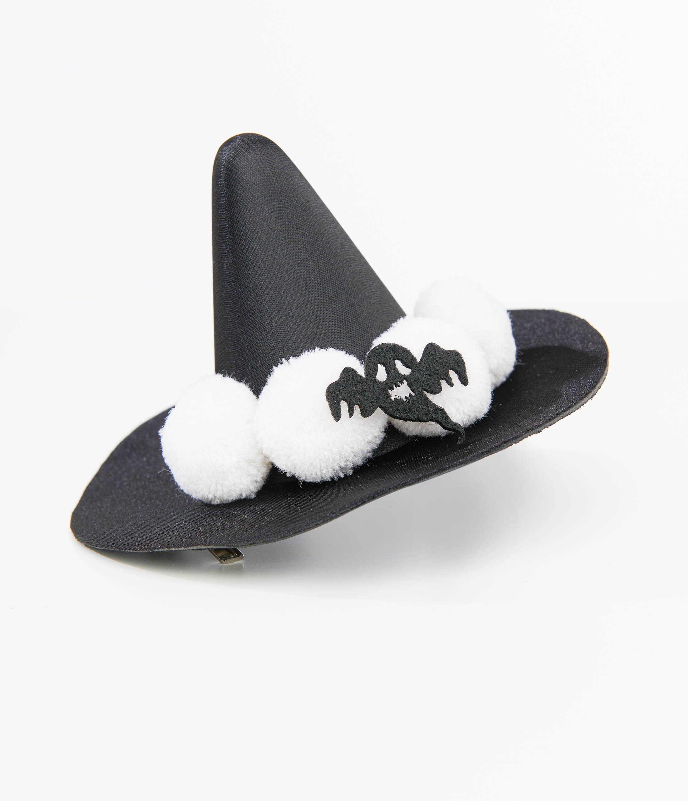 Vintage Black and White Witch Hat Hair Clip - Gothic Halloween Accessory for Women, Cosplay, and Costume Parties