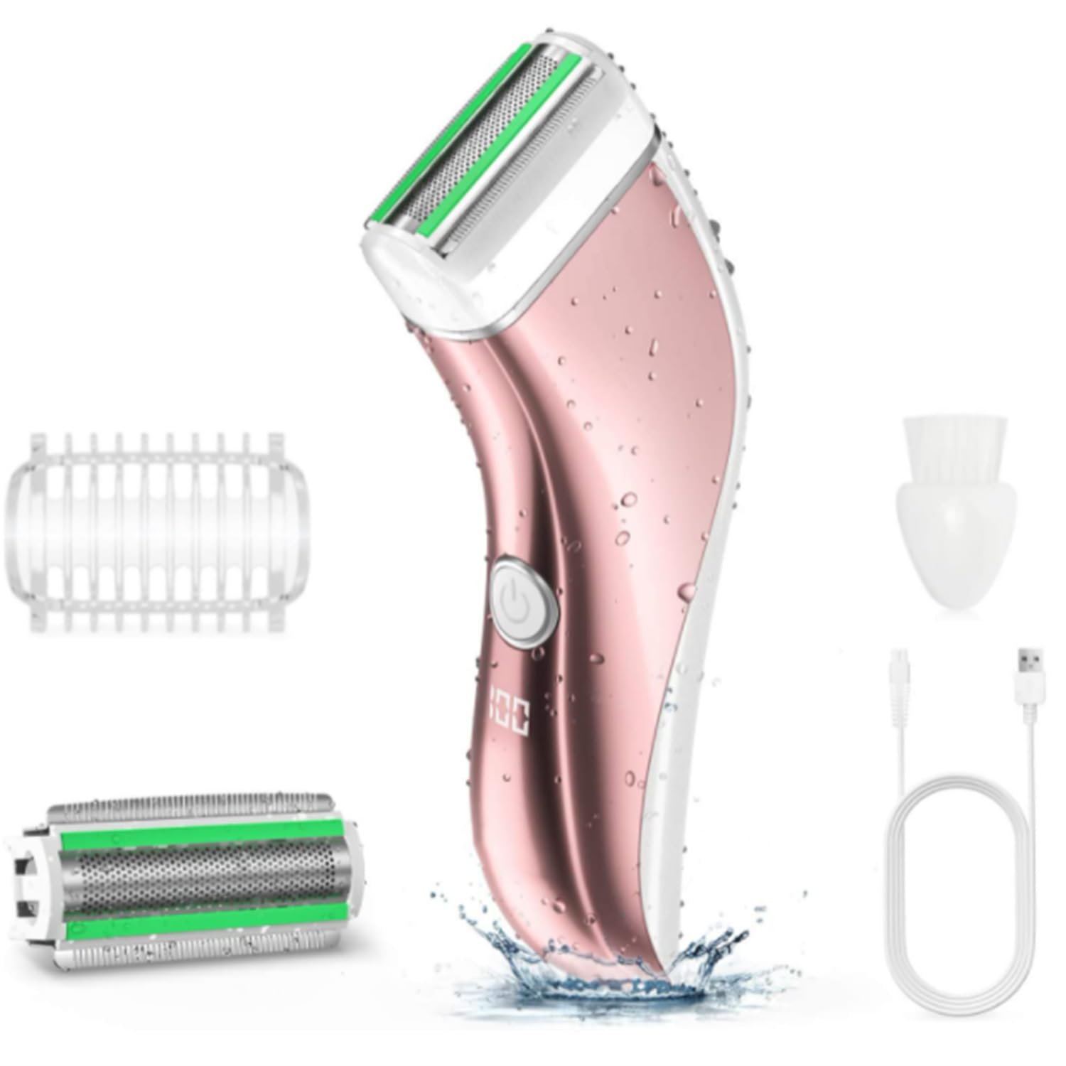 Best Women's Electric Shaver - Rechargeable Painless Hair Remover for Face, Legs, Underarms & Bikini Area | Wet/Dry Use Cordless Razor with LED Display | Perfect for Travel, Gym & Quick Grooming at Home
