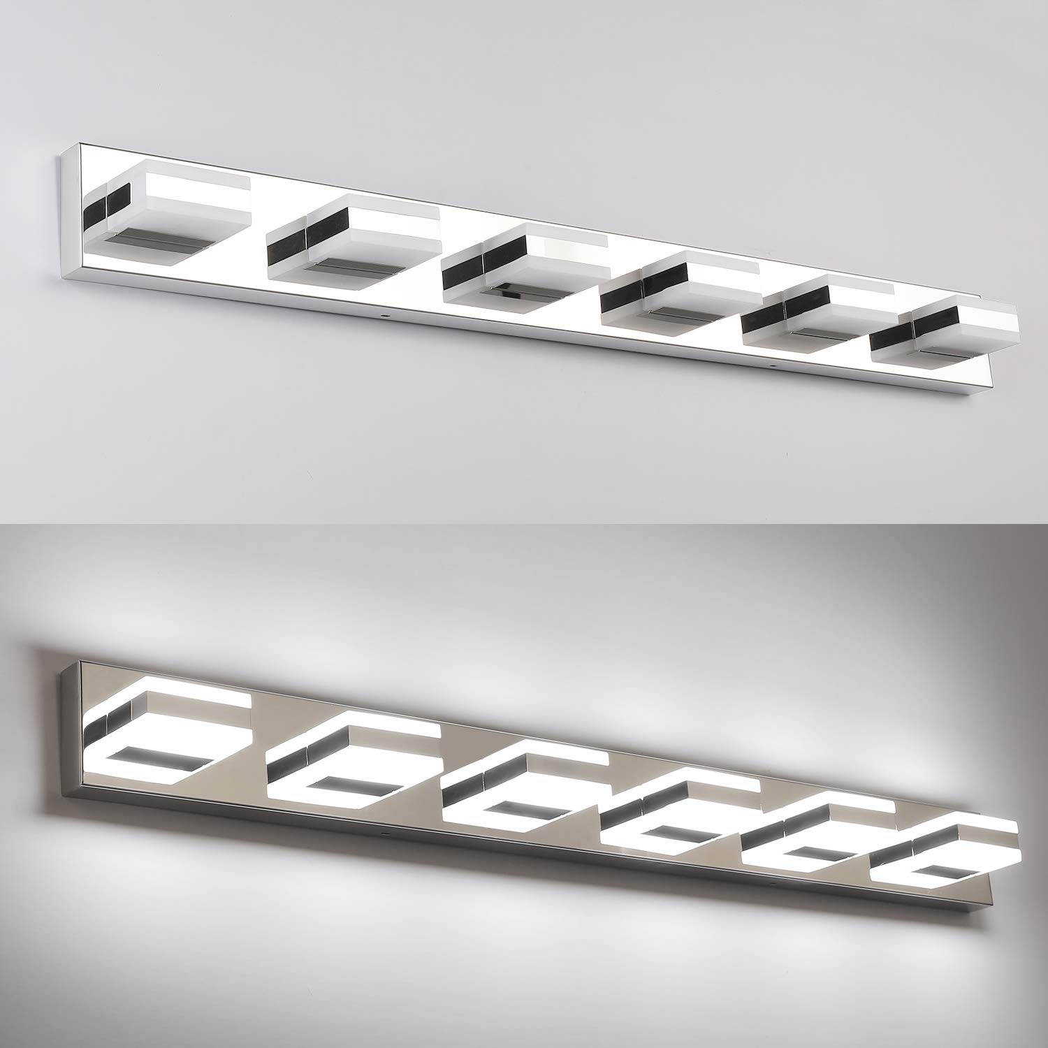 Modern LED Bathroom Vanity Lights - Chrome & Nickel Finish for Mirror Fixture | Perfect for Home & Hotel Bathrooms