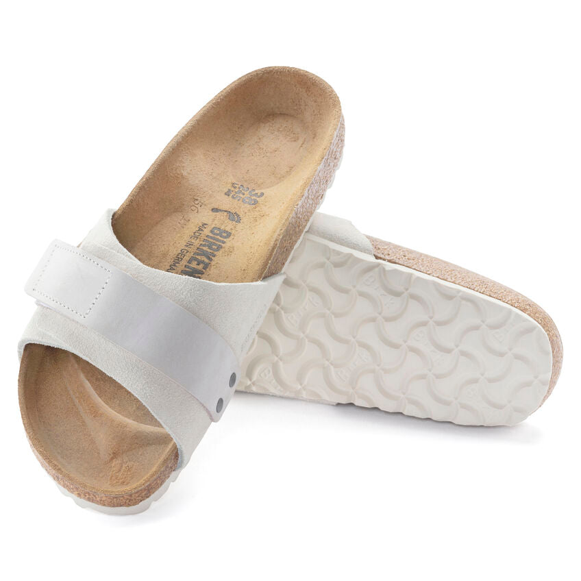 Birkenstock Women's Oita Suede Leather Sandals in Antique White - Comfortable Casual Shoes for Walking, Travel & Everyday Wear