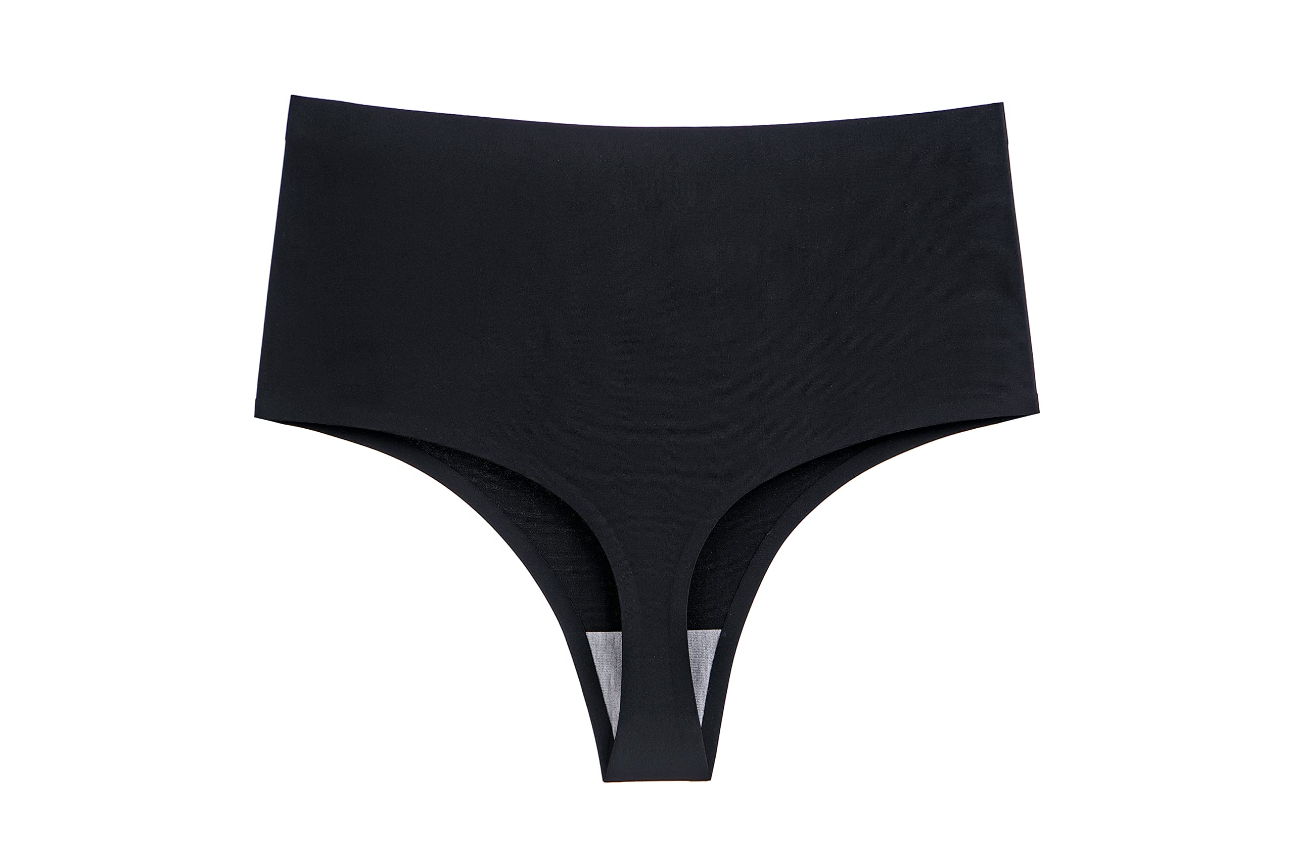 Seamless High Waisted Thong Underwear for Women - No Show Panties 4 Pack - Comfortable Invisible Underwear for Everyday Wear, Yoga & Workout
