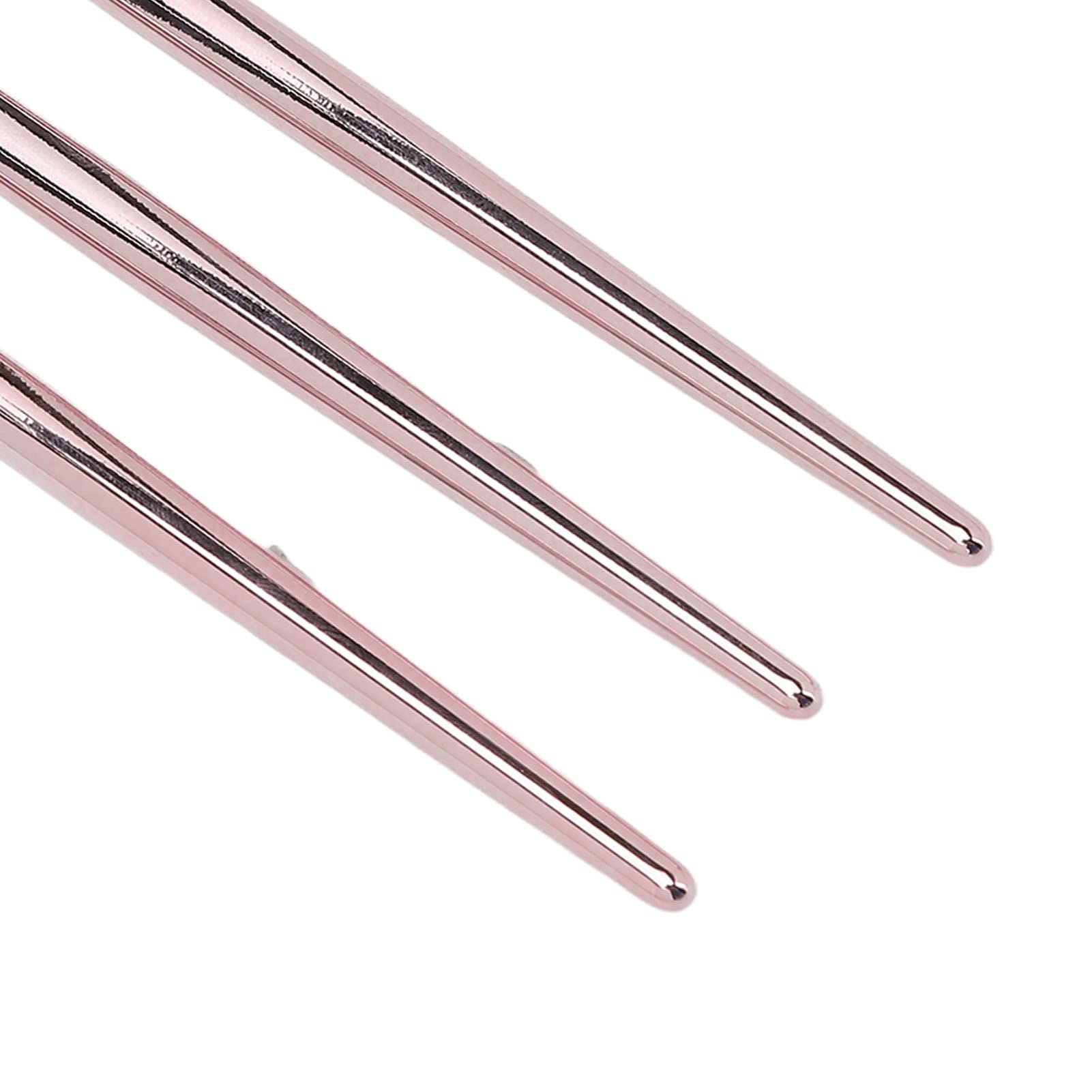 Professional Nail Art Liner Brushes Set - 3PCS Rose Gold Metal Barrel Nylon Bristle Detail Brushes with Lid for Precise Nail Painting & Drawing | Perfect for Home Salon, DIY Manicure & Nail Art Design