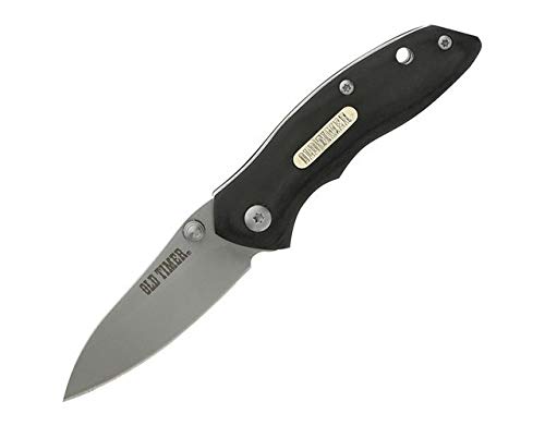 Schrade SCHP1105602 Old Timer Linerlock Assisted Opening Pocket Knife - Black Tactical Folding Knife for Camping, Hiking & Outdoor Survival