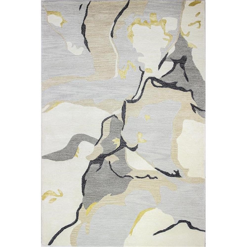 Bashian Collection Luxury Hand Tufted Wool & Viscose Area Rug - 2.6’ x 8’ Ivory/Grey - Soft Runner Rug for Entryway, Living Room, Bedroom - Perfect for Home Decor & High Traffic Areas