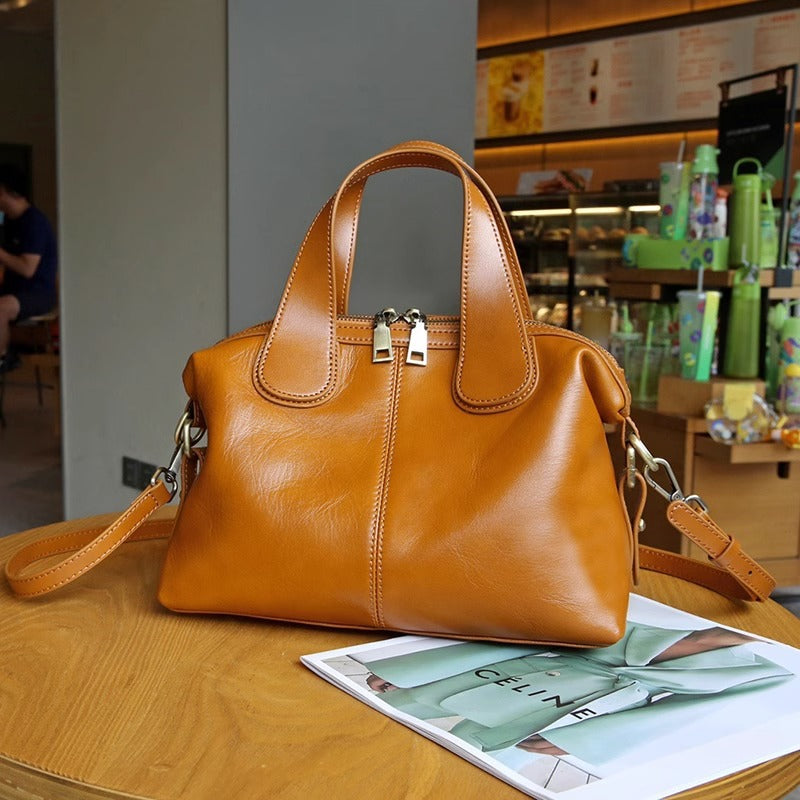 Stylish Genuine Leather Handbag for Women - Professional Work Tote with Multiple Pockets - Perfect for Office, Business Meetings & Daily Commute