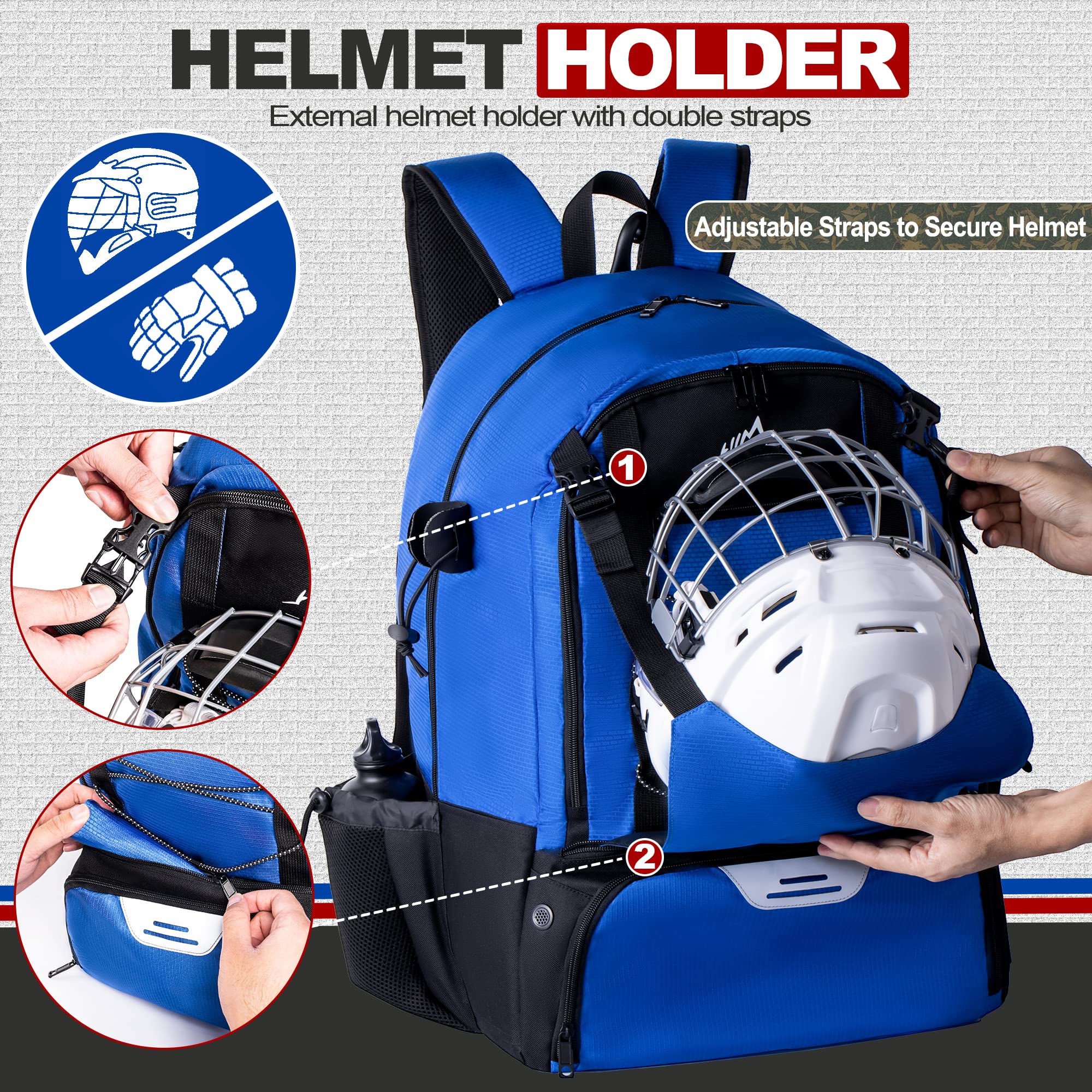 Extra Large Lacrosse Backpack with Stick Holder - Durable Gear Bag for Lacrosse Players | Perfect for Games, Practice & Travel
