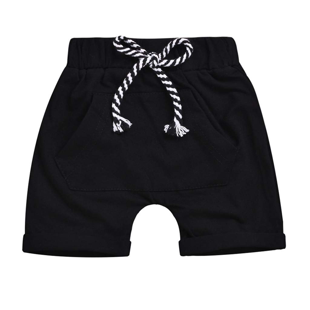 Baby & Toddler Boys Girls Summer Casual Shorts with Elastic Waistband & Pockets - 0-4 Years Old Kids Beachwear for Outdoor Play, Swimming & Vacation