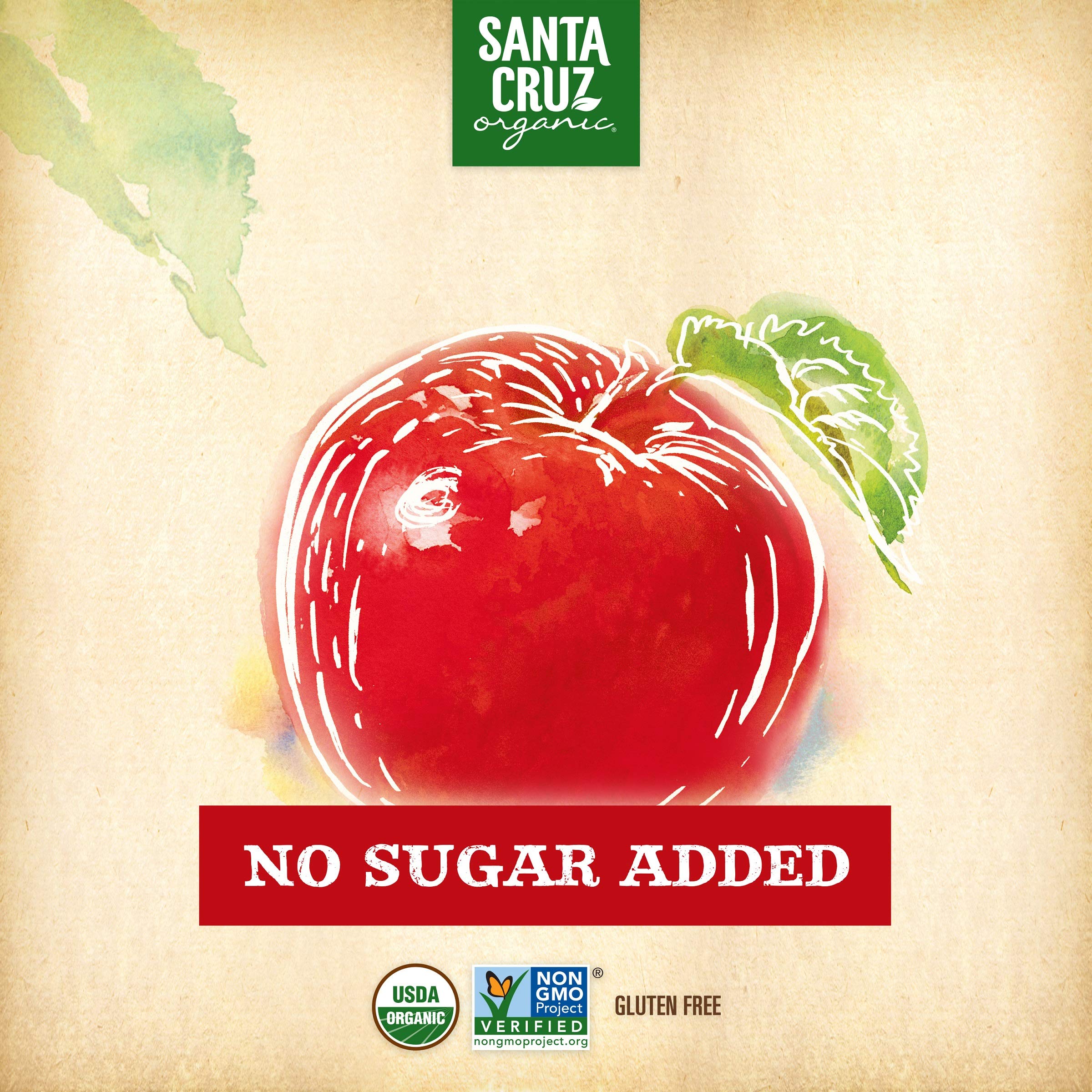 Organic Apple Sauce by Santa Cruz - 23oz (Pack of 6) | Unsweetened, No Sugar Added | Healthy Snack for Kids, Lunch Boxes & Baking Ingredient