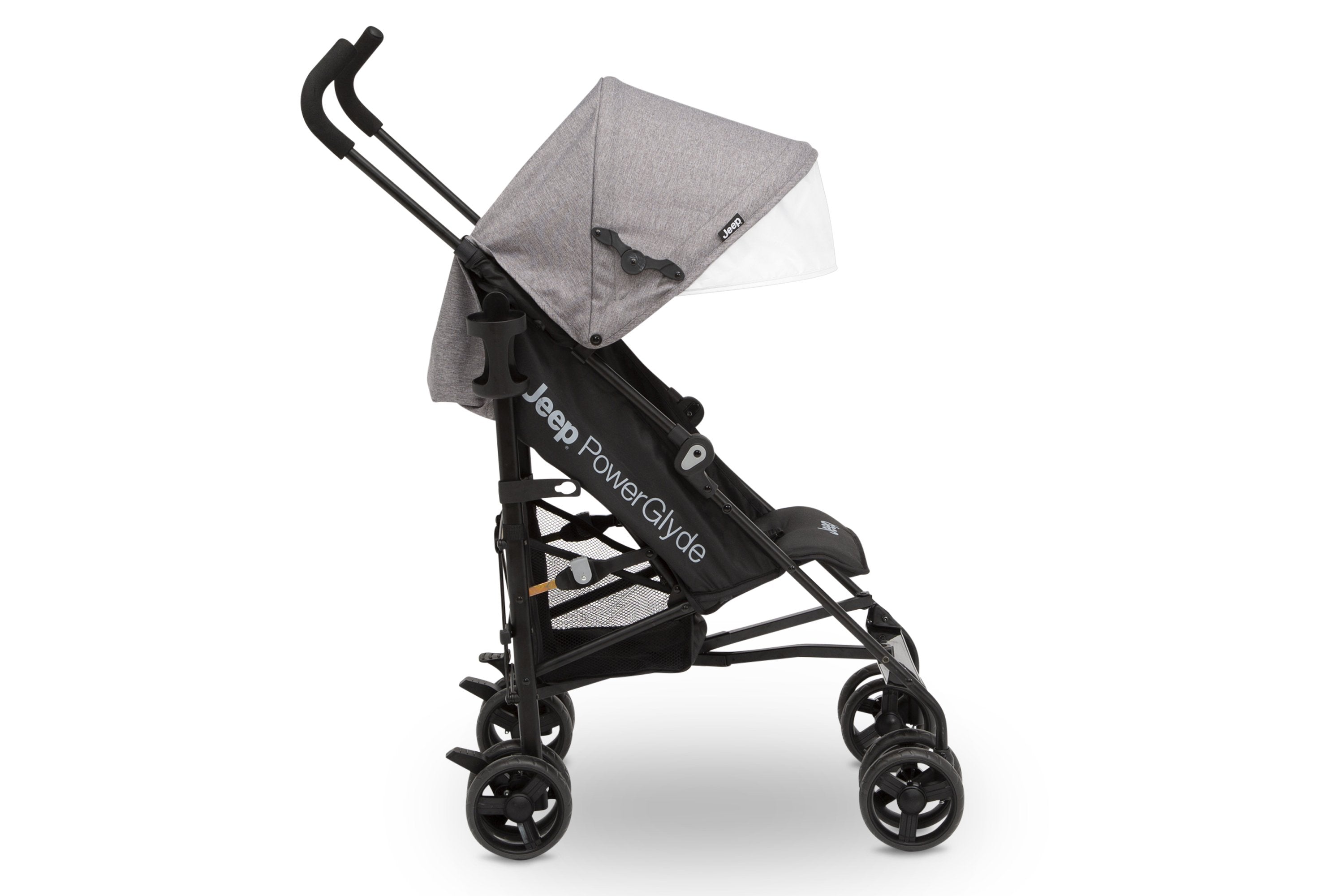 Jeep PowerGlyde Stroller - Lightweight Compact Travel Stroller with One-Hand Fold, Adjustable Canopy & Storage Basket - Perfect for Travel, Shopping & Everyday Use