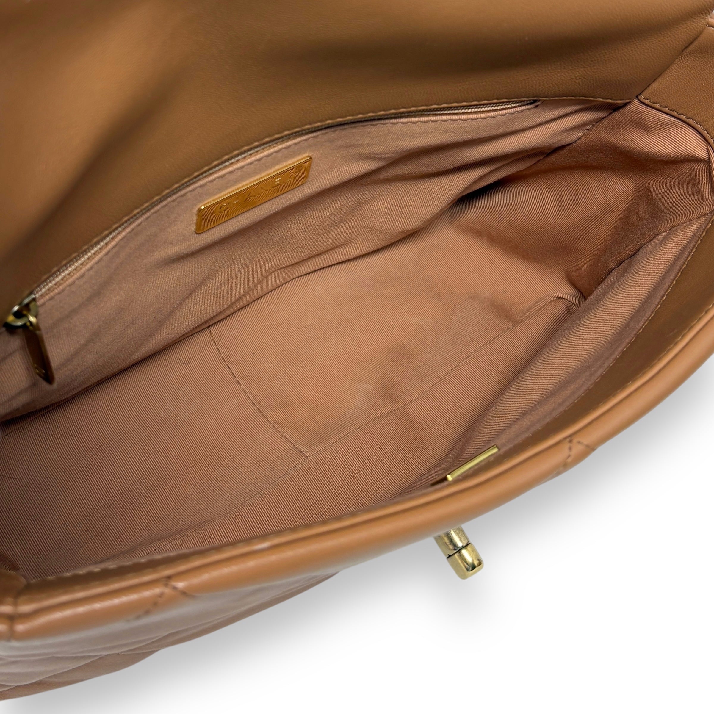 Chanel Caramel Large 19 Flap Bag - Luxury Designer Handbag for Women | Perfect for Everyday Use, Work & Special Occasions