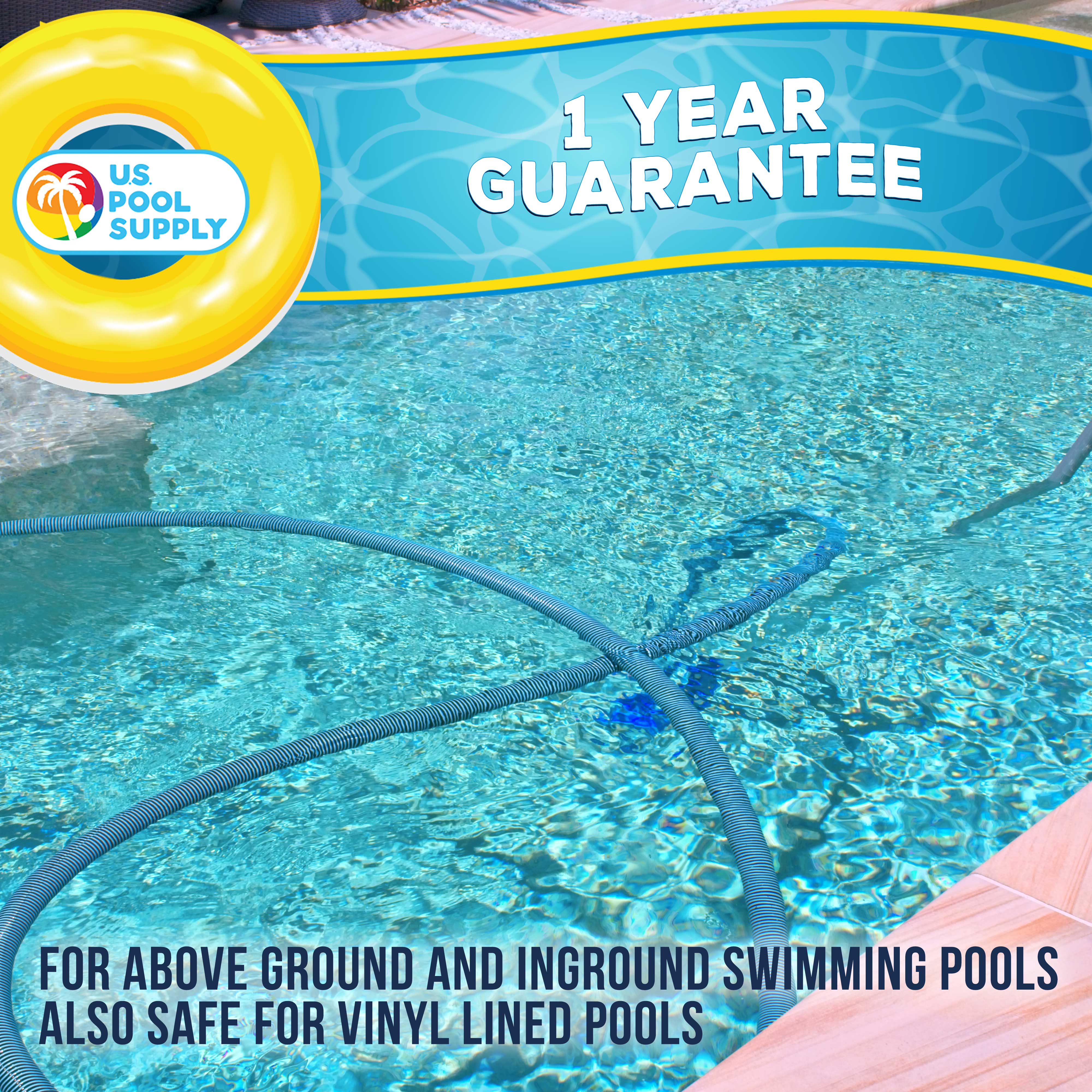 U.S. Pool Supply Weighted Pool Vacuum Head - Transparent Curved Half Moon Design with Swivel Connection & Pole Handle - Compatible with Above Ground & Inground Swimming Pools - Ideal for Pool Cleaning, Maintenance & Debris Removal