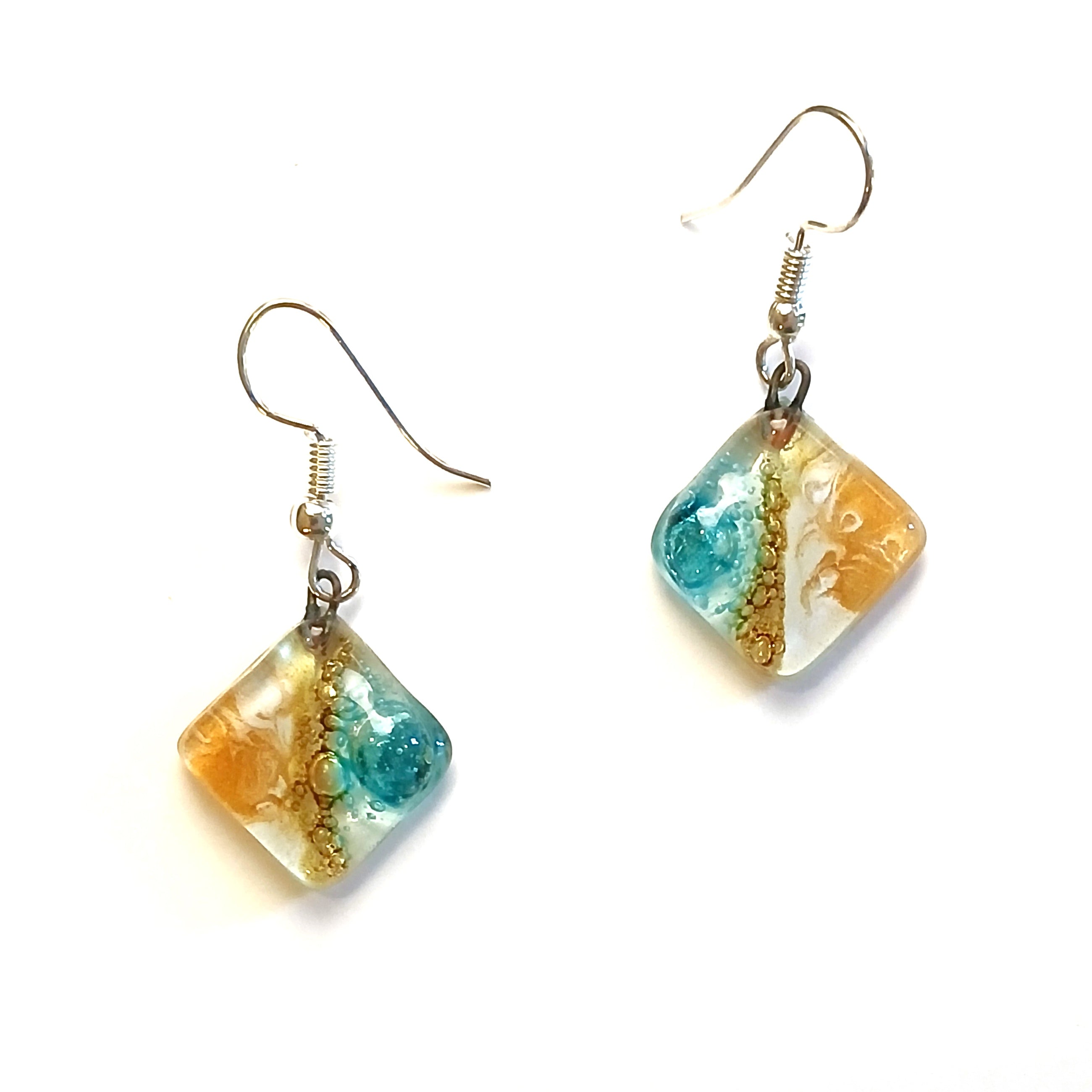 Elegant Glass Earrings with Diamond Accents - Perfect for Weddings, Parties & Special Occasions