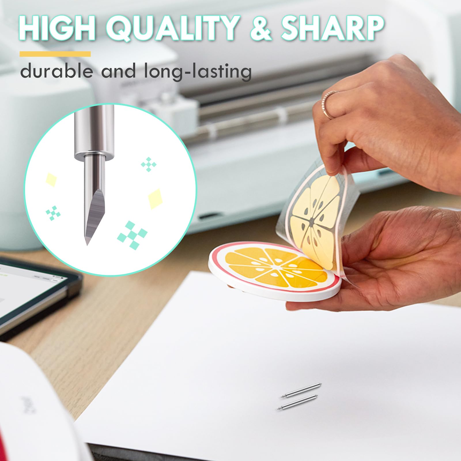 HQMaster Premium Fine Point Blade & Holder Kit - Compatible with Cricut Explore 3/Air 2/Air/One/Maker 3/Maker - Replacement Cutting Blades for Vinyl, Cardstock, Faux Leather, Adhesive Foil - Perfect for DIY Crafts, Scrapbooking & Home Decor Projects