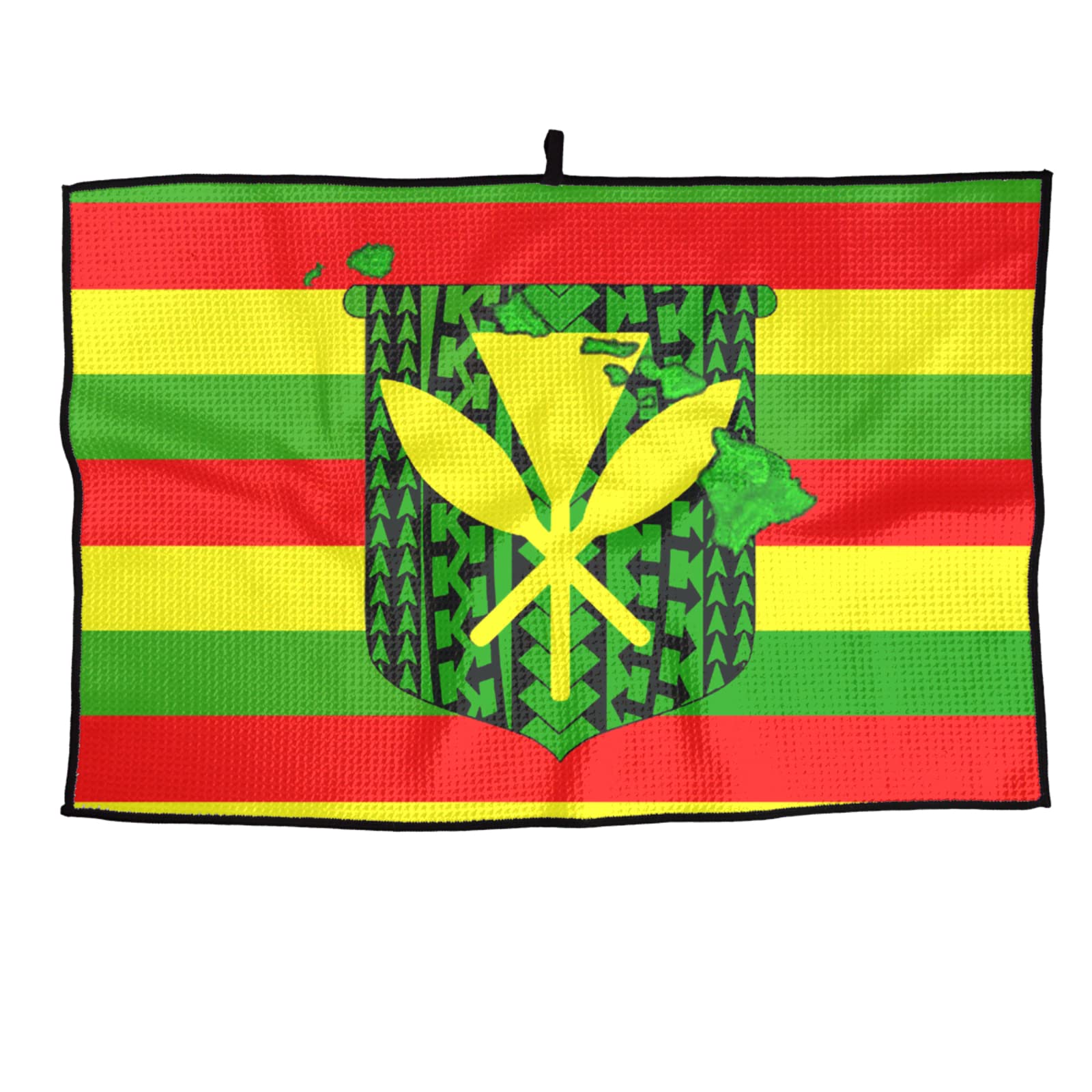 Kanaka Maoli Native Hawaiian Flag Golf Towel - Quick Dry Sports Towel for Golf Clubs, Gym & Outdoor Activities - Perfect for Golfers, Athletes & Hawaiian Culture Enthusiasts