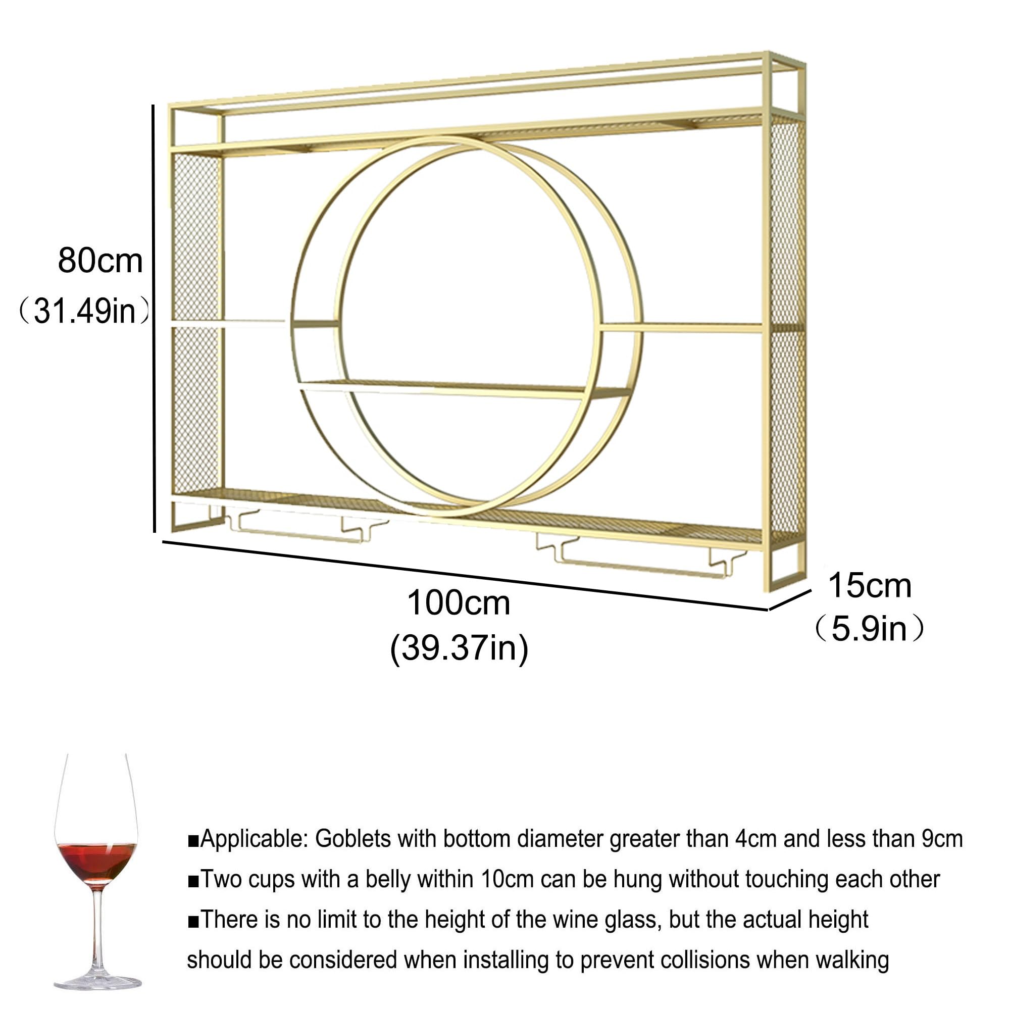 Wall Mounted Wine Rack with LED Lights - Floating Bar Shelves for Wine & Liquor Bottles Display - Space Saving Home Bar Cabinet for Kitchen, Dining Room, Living Room - Perfect for Entertaining Guests & Home Decor