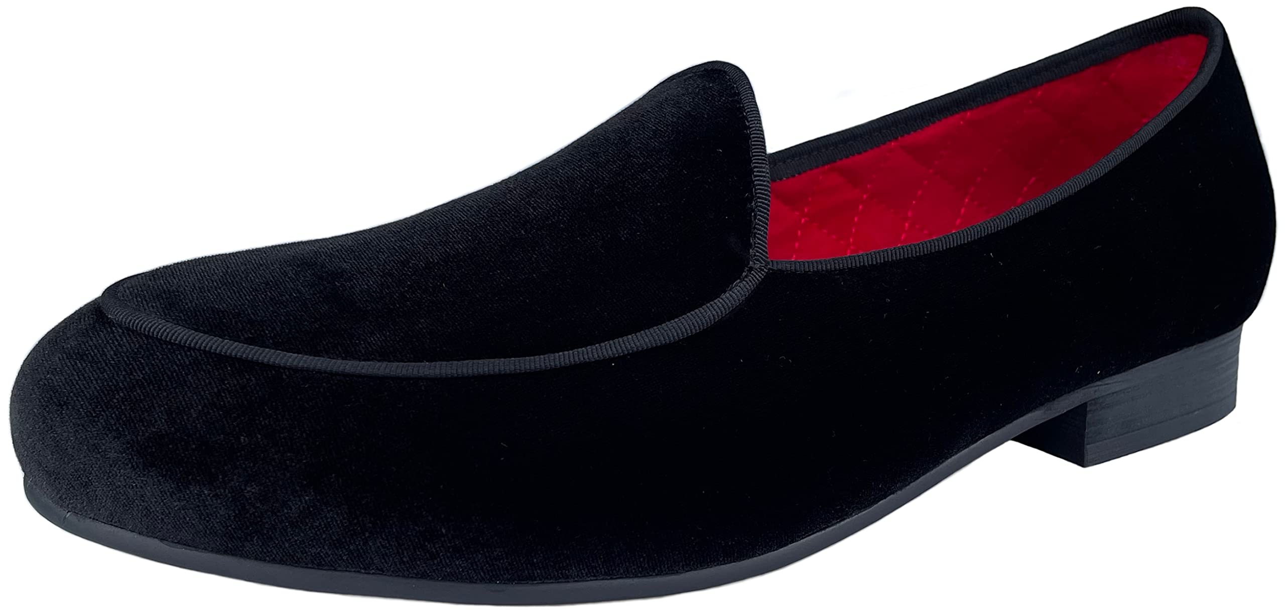 Justar Men's Velvet Belgian Loafers - Premium Formal Dress Shoes for Weddings & Business | Slip-On Tuxedo Smoking Slippers with Comfortable Flats Design | Perfect for Black Tie Events, Office Wear & Evening Occasions